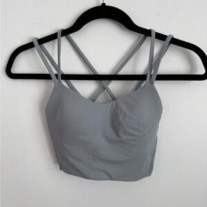 Lululemon Light Gray Like a Cloud Longline Light Support B/C Sports Bra US 8